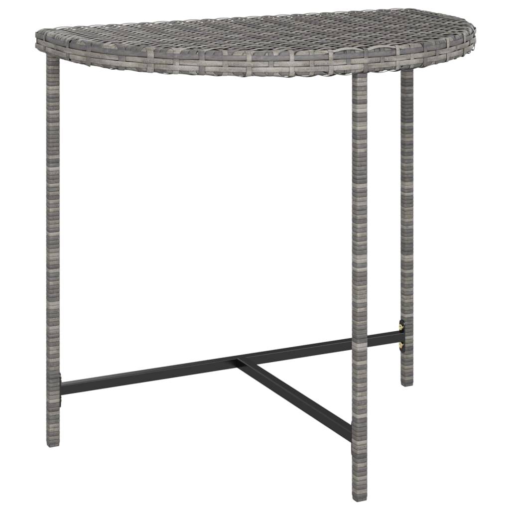 vidaXL Gartentisch Grau 80x50x75 cm Poly Rattan