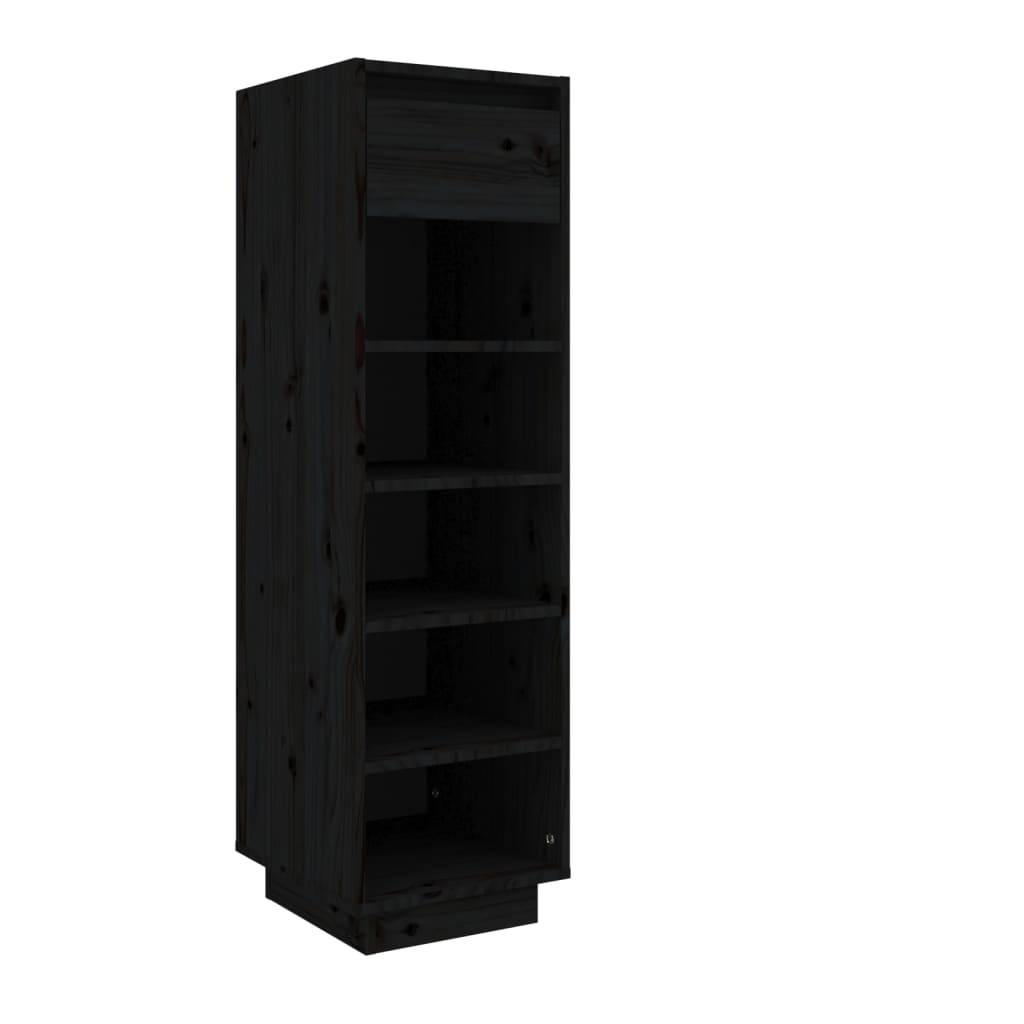 vidaXL Schuhregal Schwarz 30x34x105 cm Massivholz Kiefer