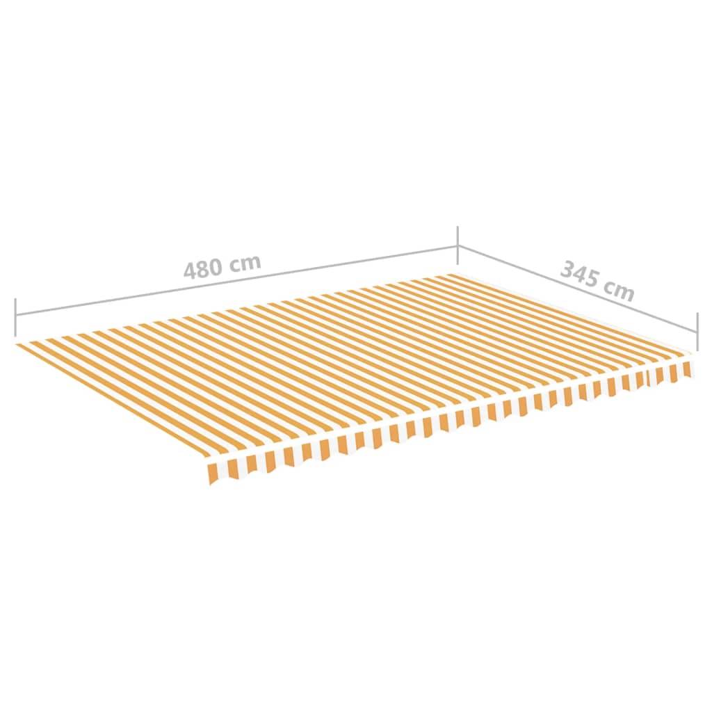 vidaXL Markisenbespannung Gelb und Weiß 5x3,5 m