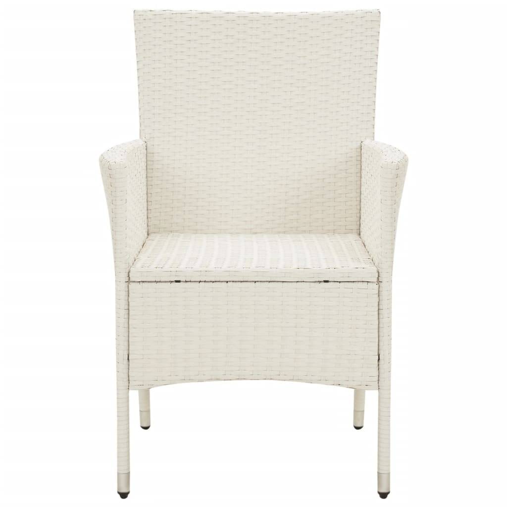 vidaXL Gartenstühle mit Kissen 4 Stk. Poly Rattan Weiß