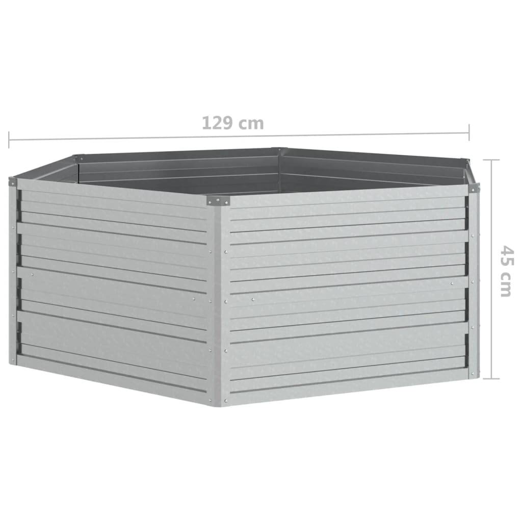 vidaXL Garten-Hochbeet 129x45 cm Verzinkter Stahl Silber