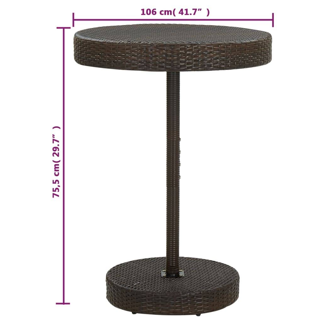 vidaXL 5-tlg. Gartenbar-Set Poly Rattan Braun