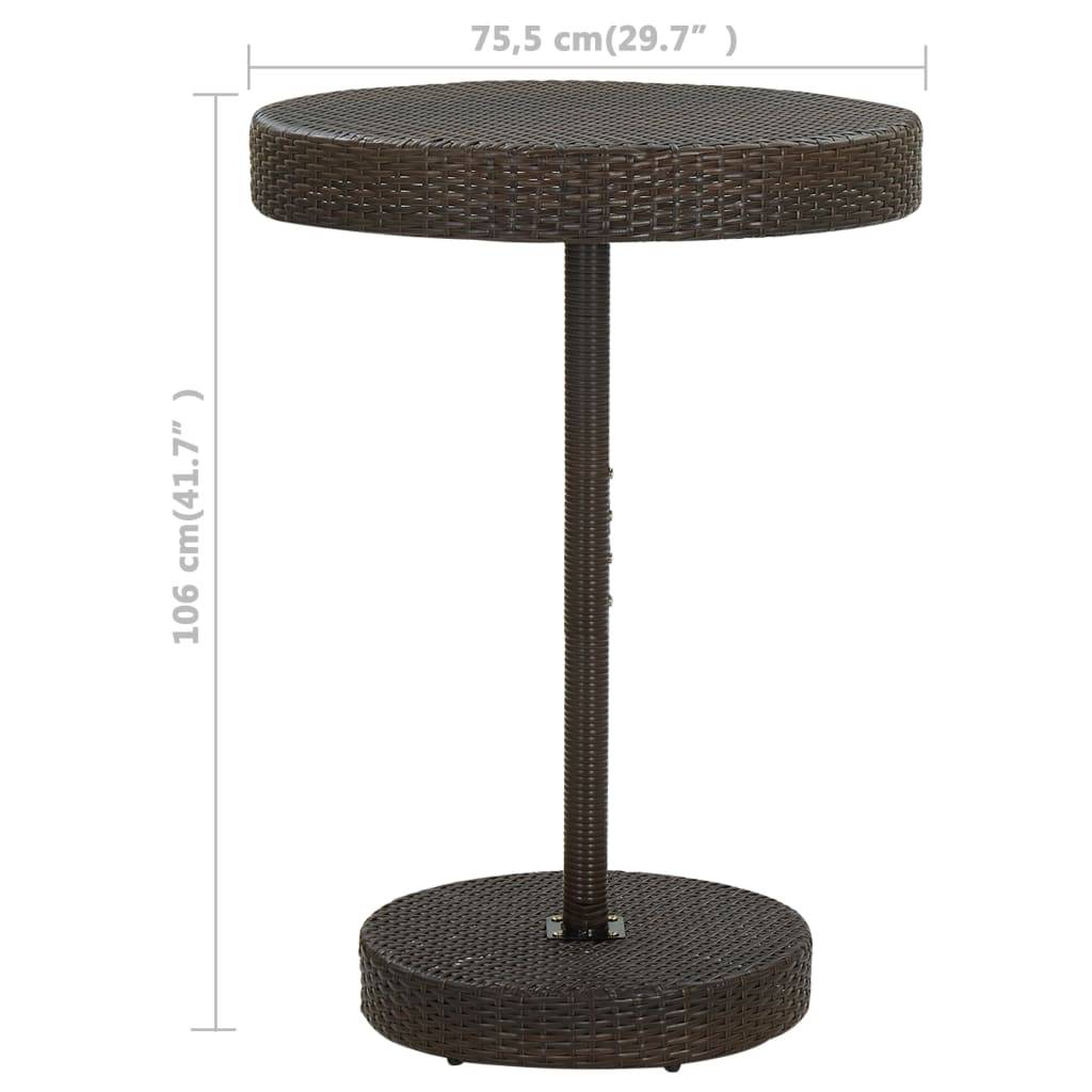 vidaXL 5-tlg. Gartenbar-Set mit Kissen Poly Rattan Braun