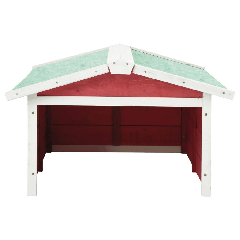 vidaXL Roboter-Rasenmäher Garage 72x87x50 cm Rot Weiß Tannenholz