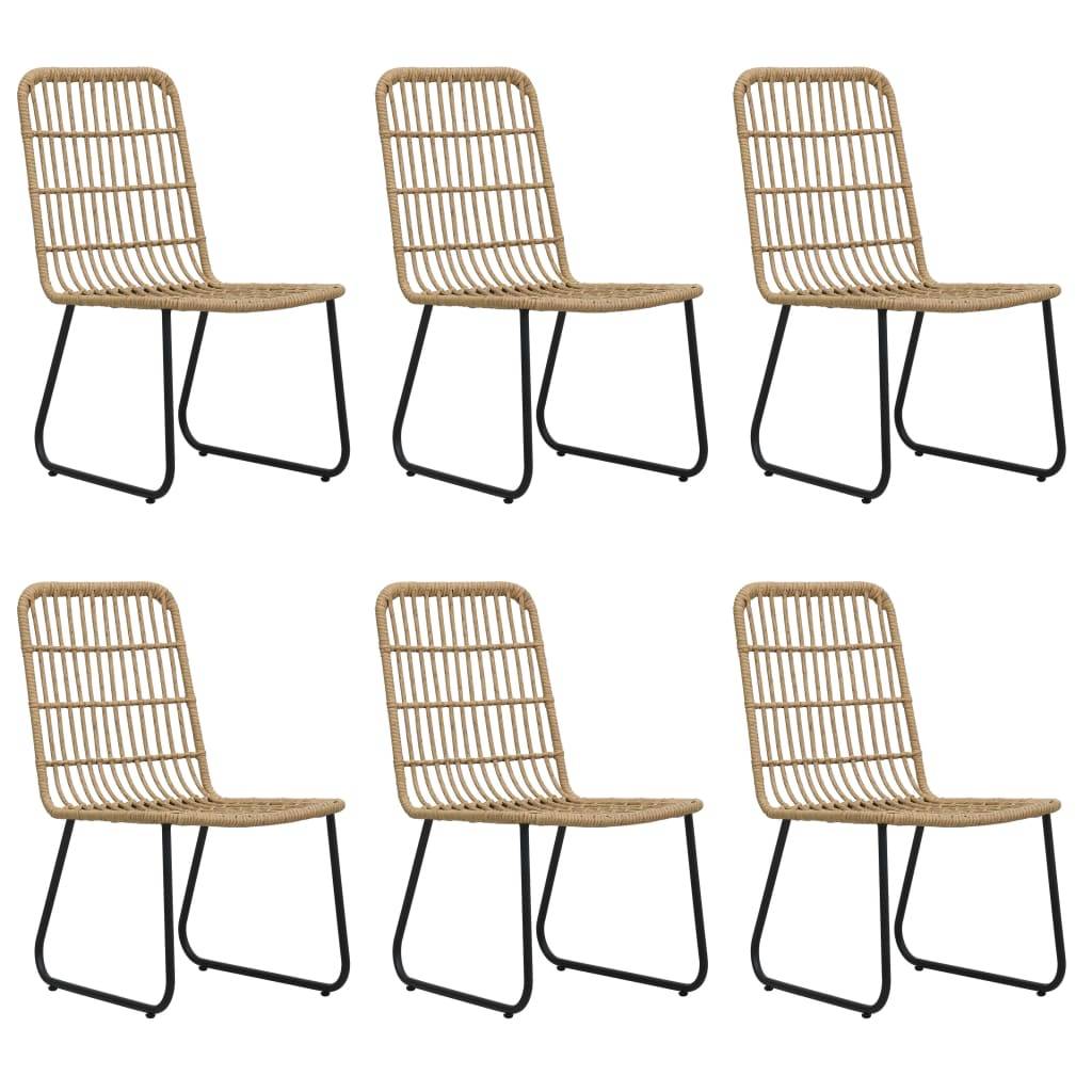 vidaXL 7-tlg. Garten-Essgruppe Poly Rattan und Glas