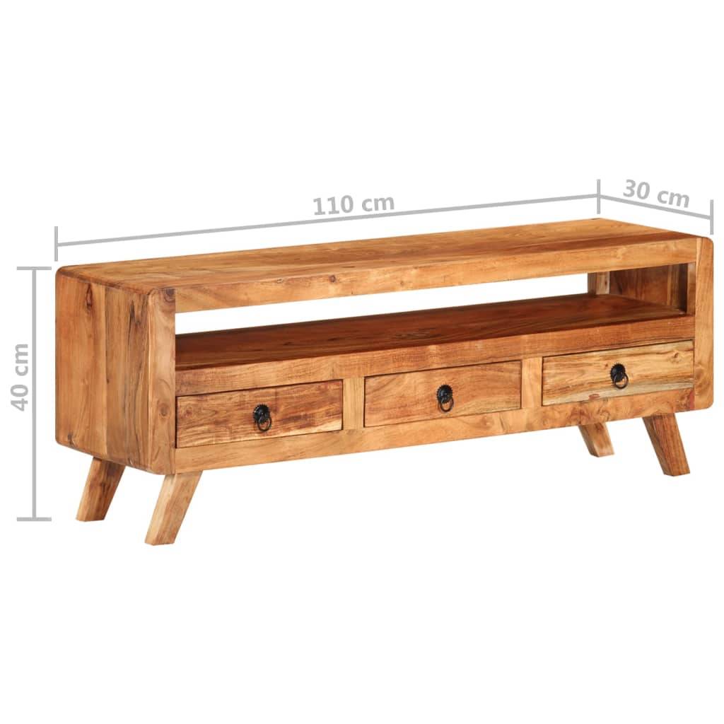 vidaXL TV-Schrank 110x30x40 cm Massivholz Akazie