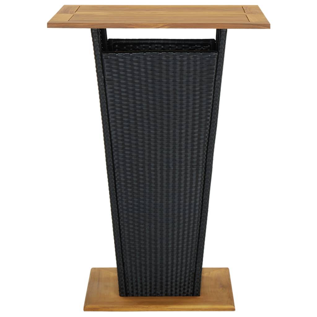 vidaXL 5-tlg. Gartenbar-Set mit Kissen Poly Rattan Schwarz