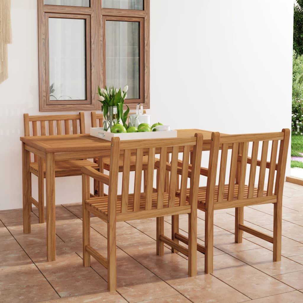 vidaXL 5-tlg. Garten-Essgruppe Massivholz Teak