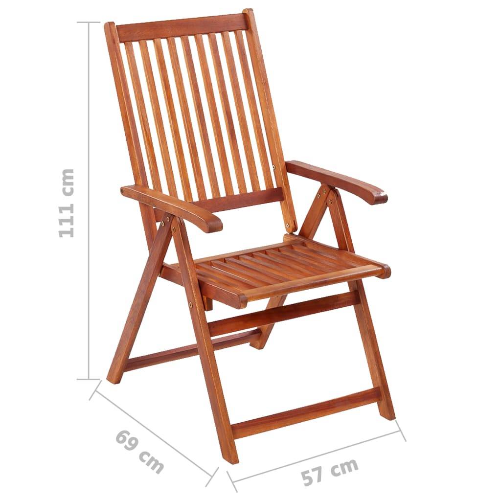 vidaXL Klappbare Gartenstühle 4 Stk. Massivholz Akazie