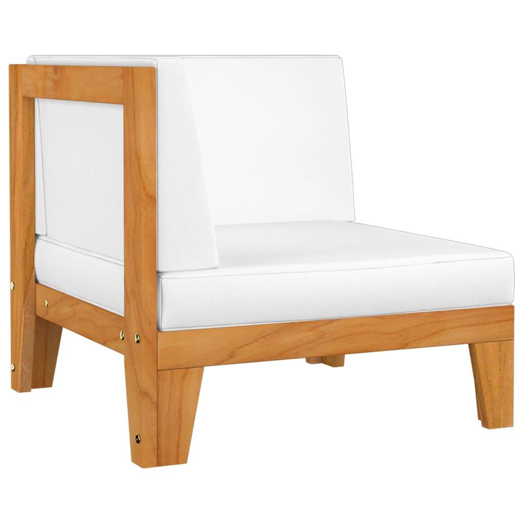 vidaXL 2-Sitzer-Sofa mit Cremeweißen Kissen Akazie Massivholz