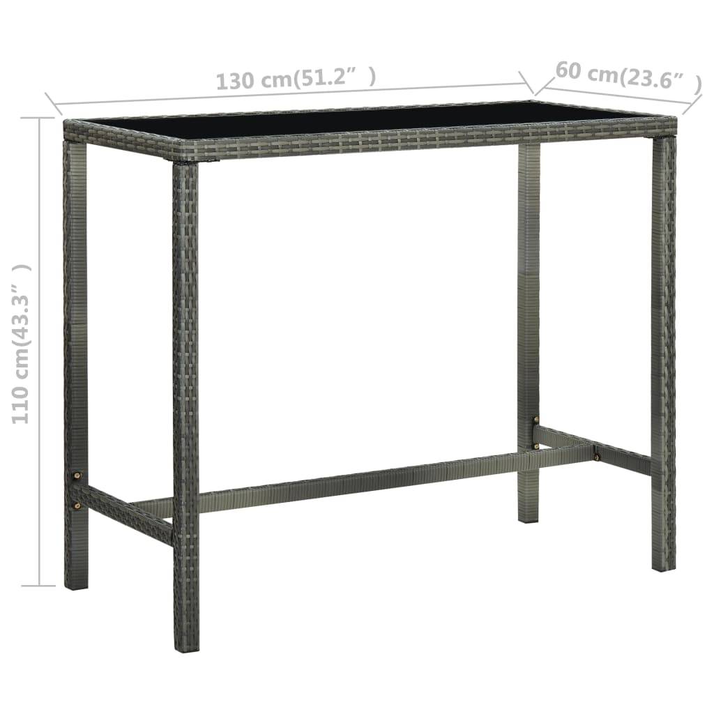 vidaXL 9-tlg. Gartenbar-Set mit Kissen Poly Rattan Grau