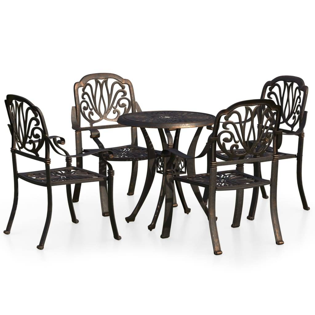 vidaXL 5-tlg. Bistro-Set Aluminiumguss Bronzen
