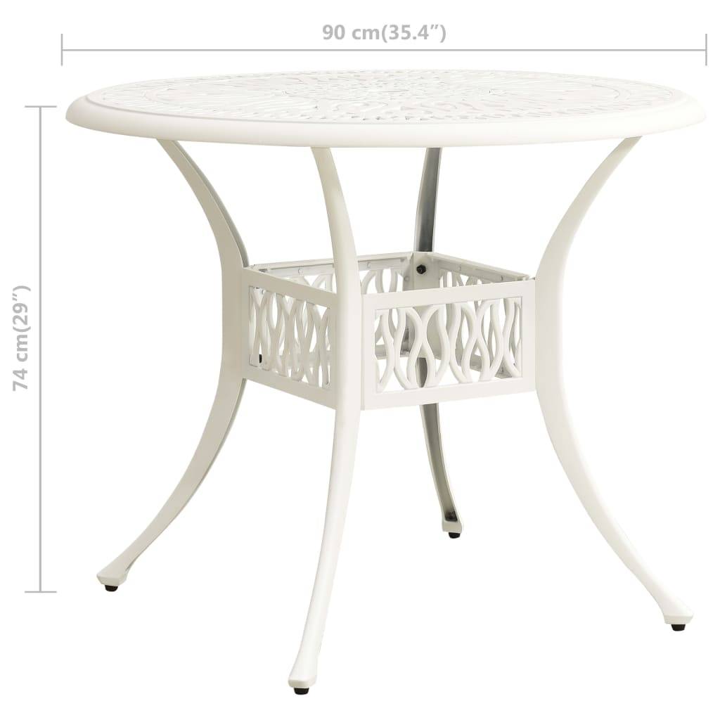 vidaXL 3-tlg. Bistro-Set Aluminiumguss Weiß