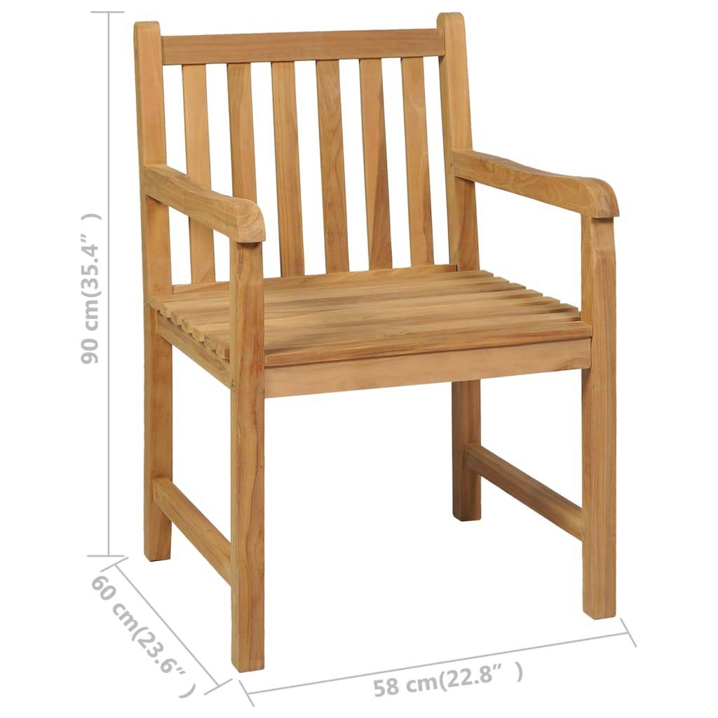 vidaXL 5-tlg. Garten-Essgruppe Massivholz Teak