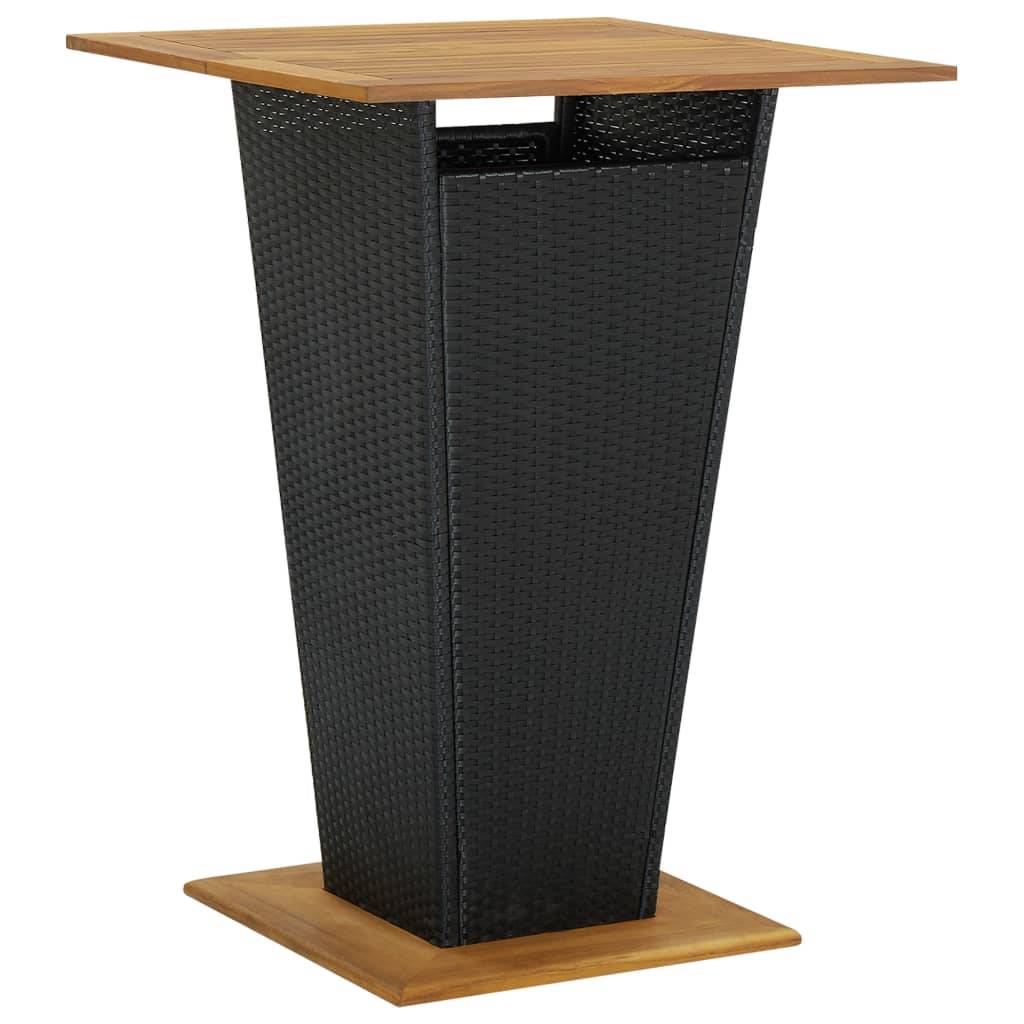 vidaXL 9-tlg. Gartenbar-Set mit Kissen Poly Rattan Schwarz