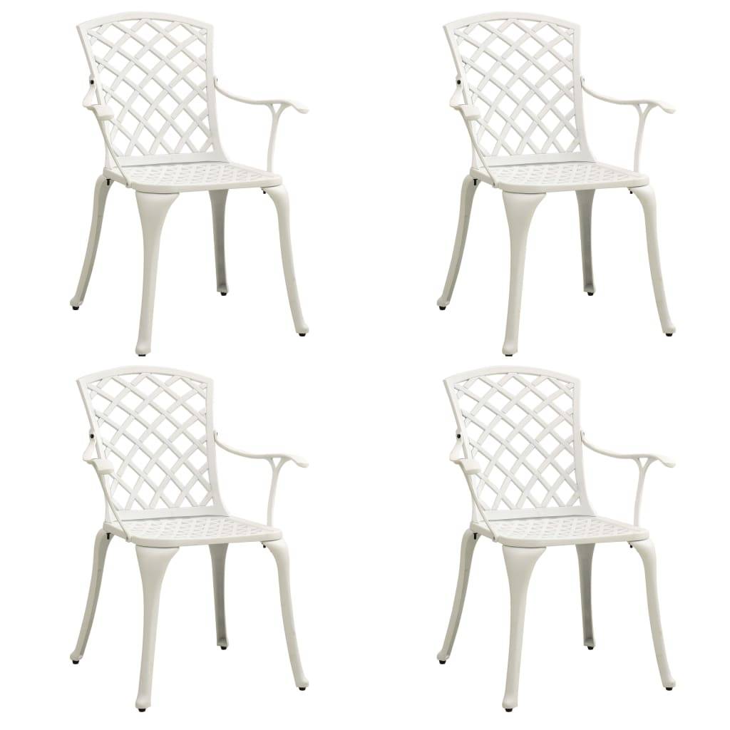 vidaXL 5-tlg. Bistro-Set Aluminiumguss Weiß