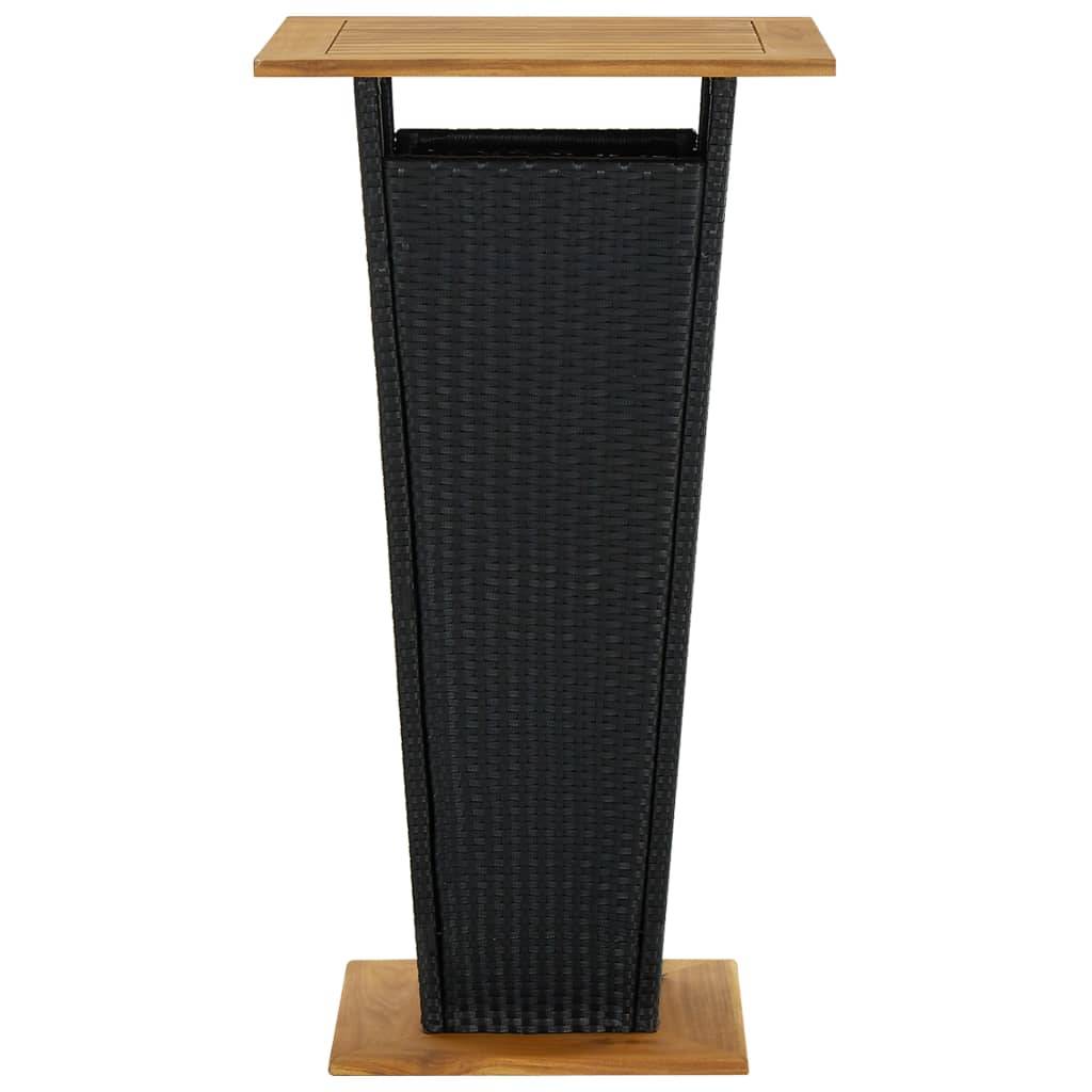 vidaXL 3-tlg. Gartenbar-Set mit Kissen Poly Rattan Schwarz