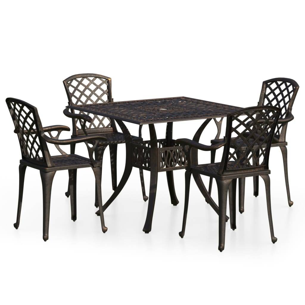vidaXL 5-tlg. Bistro-Set Aluminiumguss Bronzen