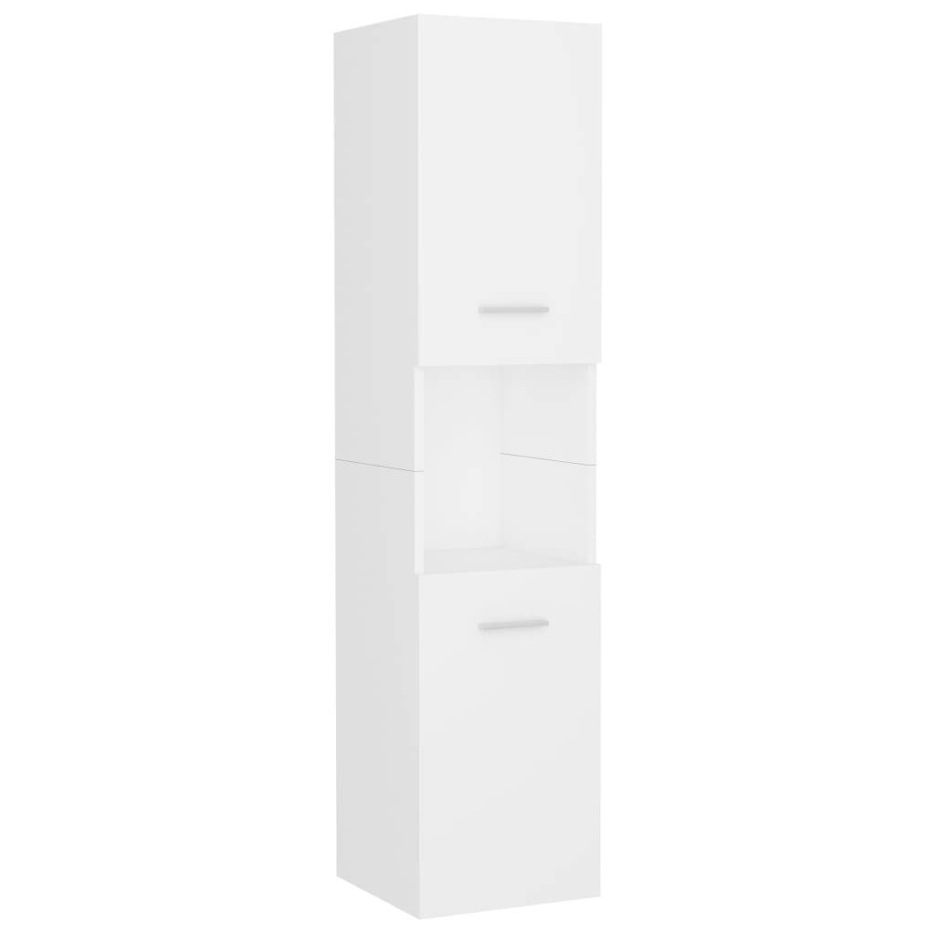 vidaXL Badezimmerschrank Weiß 30x30x130 cm Holzwerkstoff
