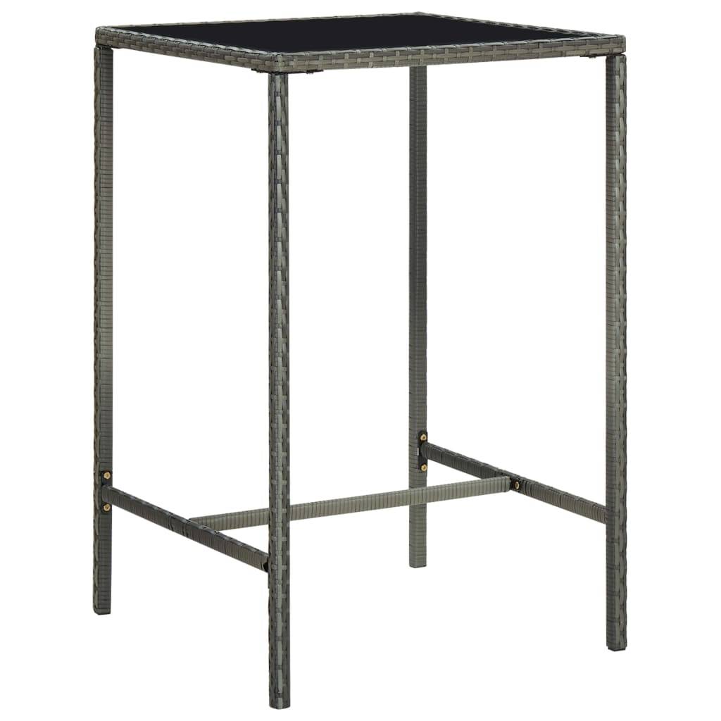 vidaXL 5-tlg. Gartenbar-Set Poly Rattan Grau