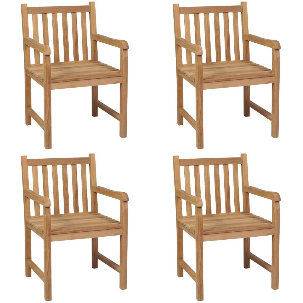 vidaXL Gartenstühle 4 Stk. Massivholz Teak