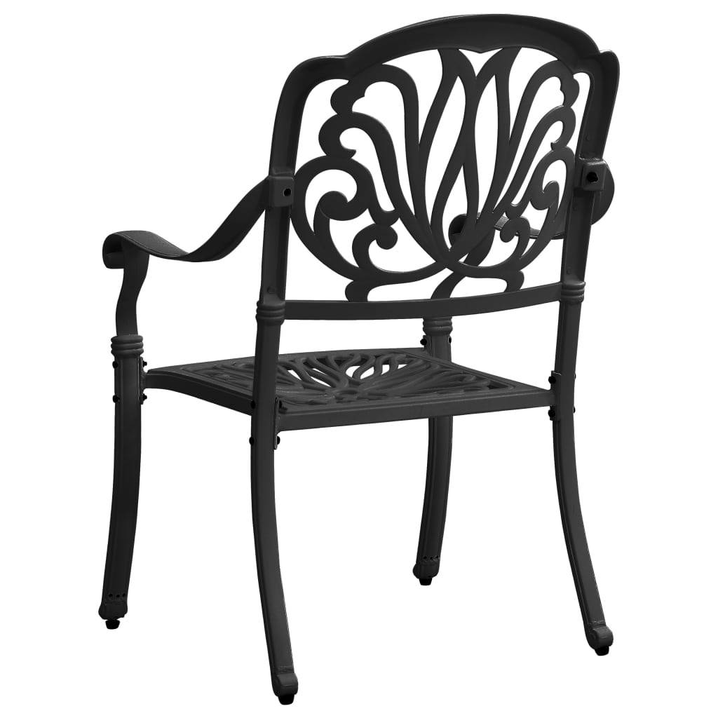 vidaXL 5-tlg. Bistro-Set Aluminiumguss Schwarz