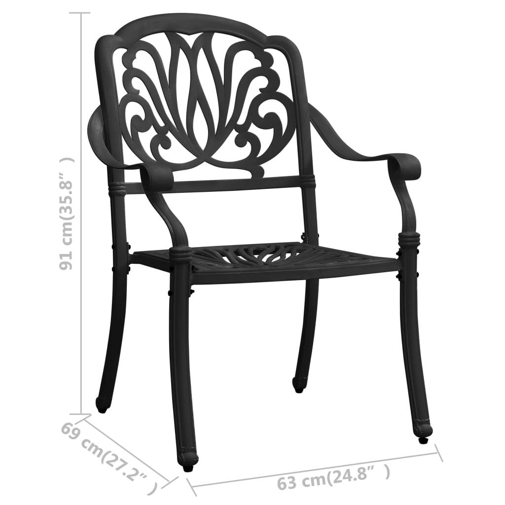 vidaXL 3-tlg. Bistro-Set Aluminiumguss Schwarz
