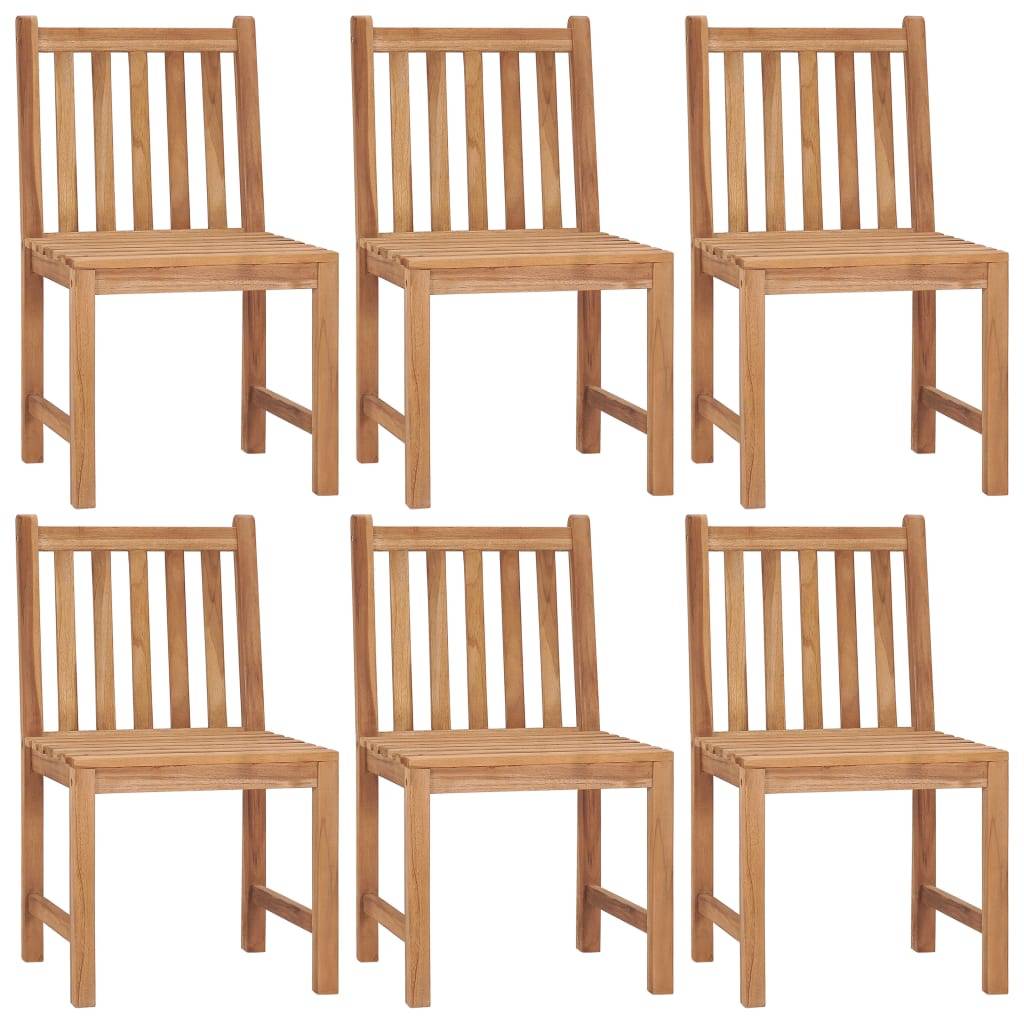 vidaXL Gartenstühle 6 Stk. mit Kissen Massivholz Teak