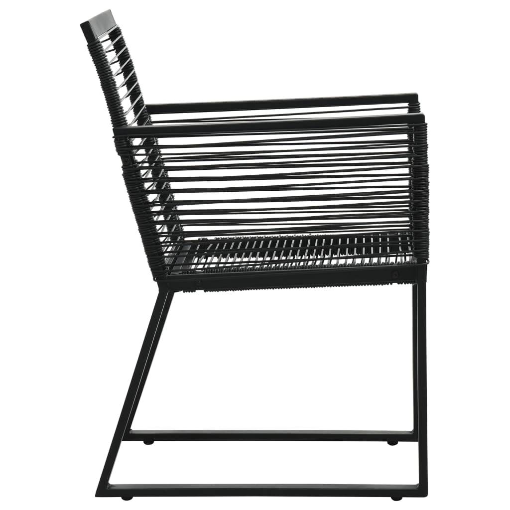 vidaXL Gartenstühle 2 Stk. Schwarz PVC Rattan