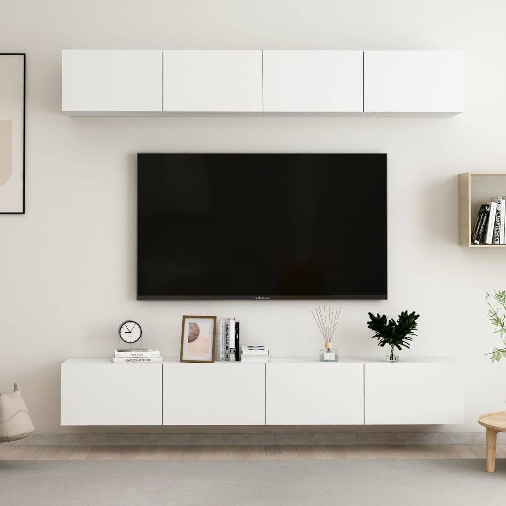 vidaXL TV-Schränke 4 Stk. Weiß 100x30x30 cm Holzwerkstoff