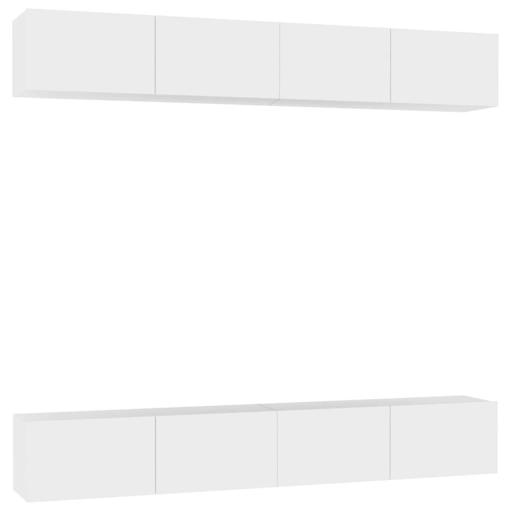 vidaXL TV-Schränke 4 Stk. Weiß 100x30x30 cm Holzwerkstoff
