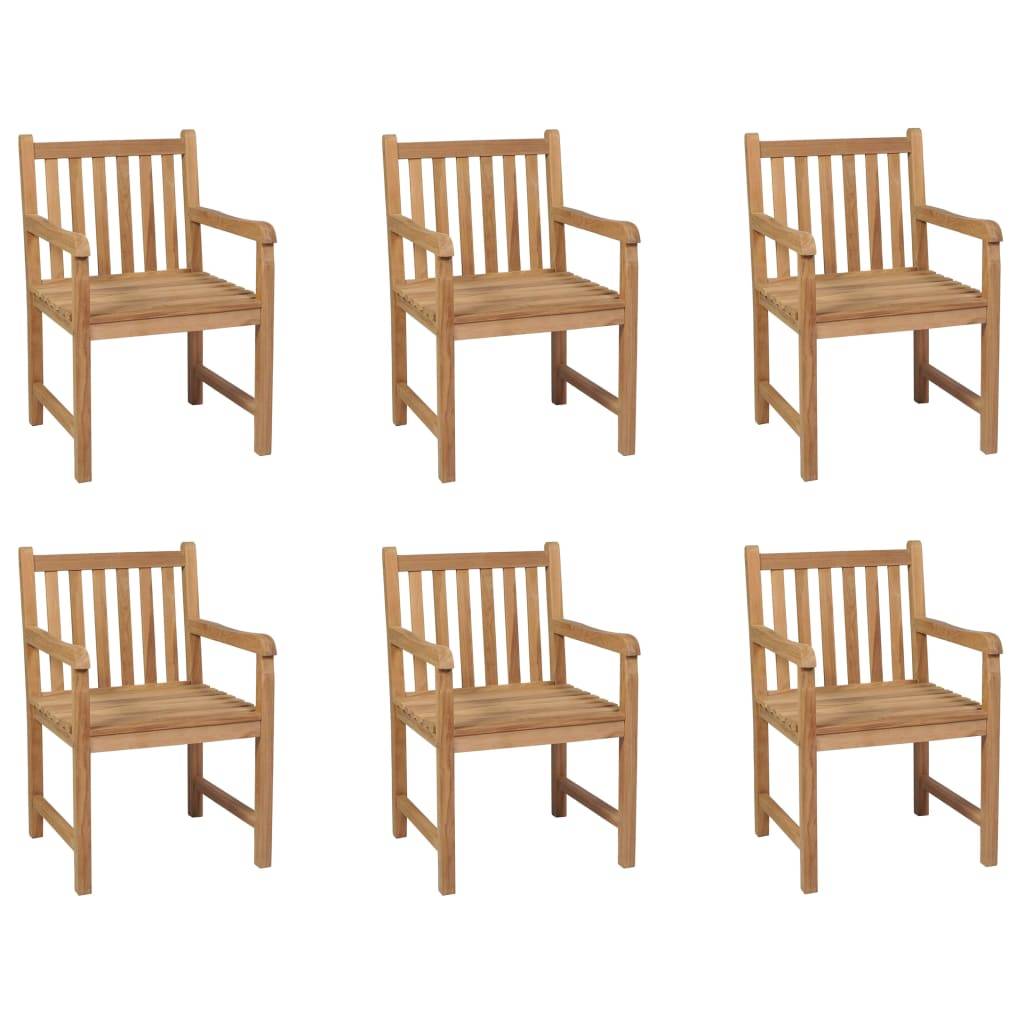 vidaXL Gartenstühle 6 Stk. Massivholz Teak