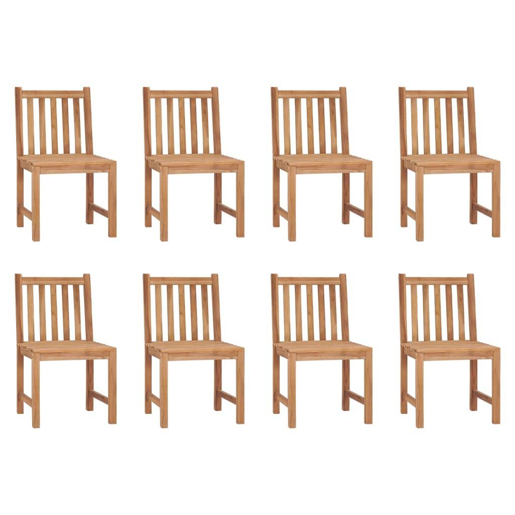 vidaXL Gartenstühle 8 Stk. Massivholz Teak