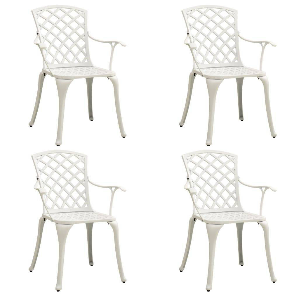 vidaXL 5-tlg. Bistro-Set Aluminiumguss Weiß