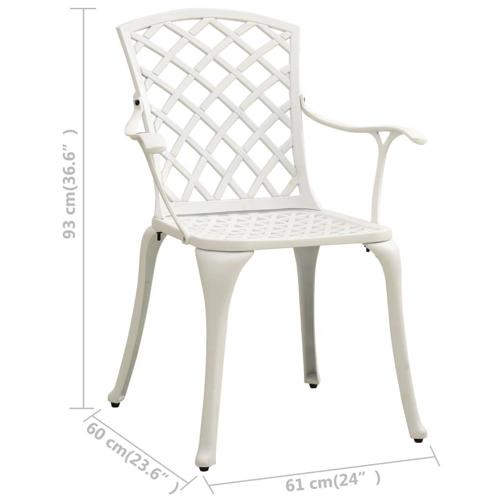 vidaXL 5-tlg. Bistro-Set Aluminiumguss Weiß
