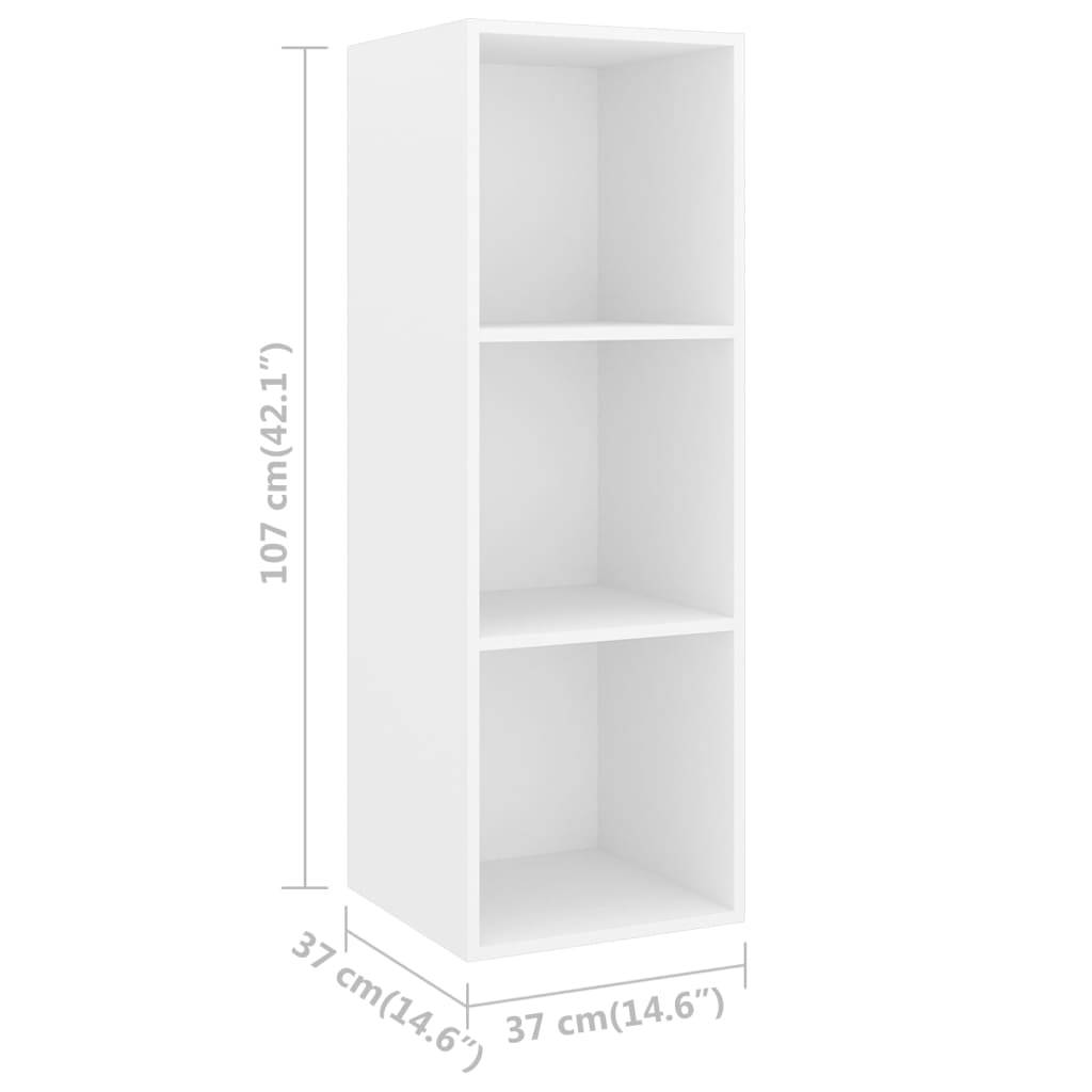 vidaXL 2-tlg. TV-Schrank-Set Weiß Holzwerkstoff