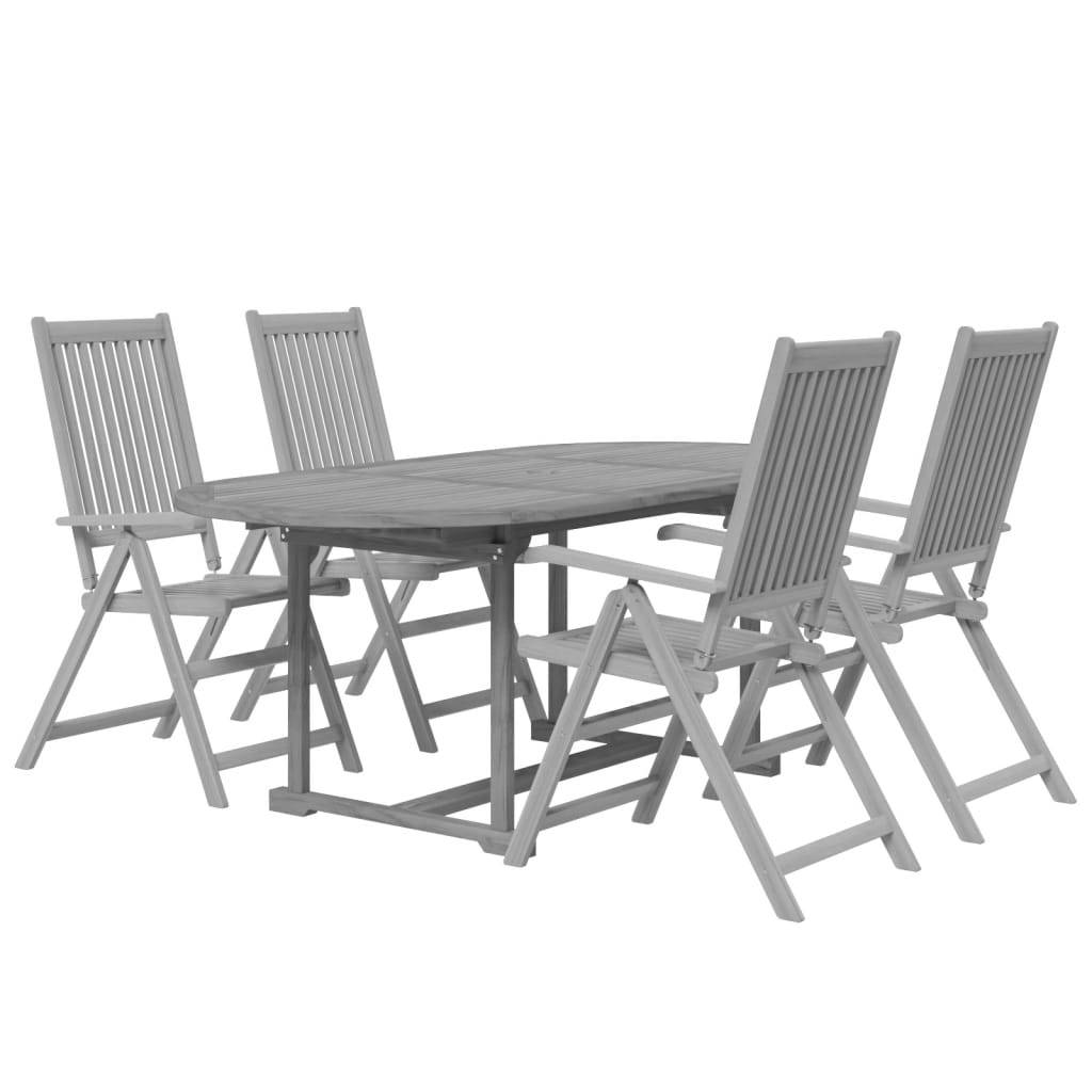 vidaXL 5-tlg. Garten-Essgruppe Massivholz Akazie
