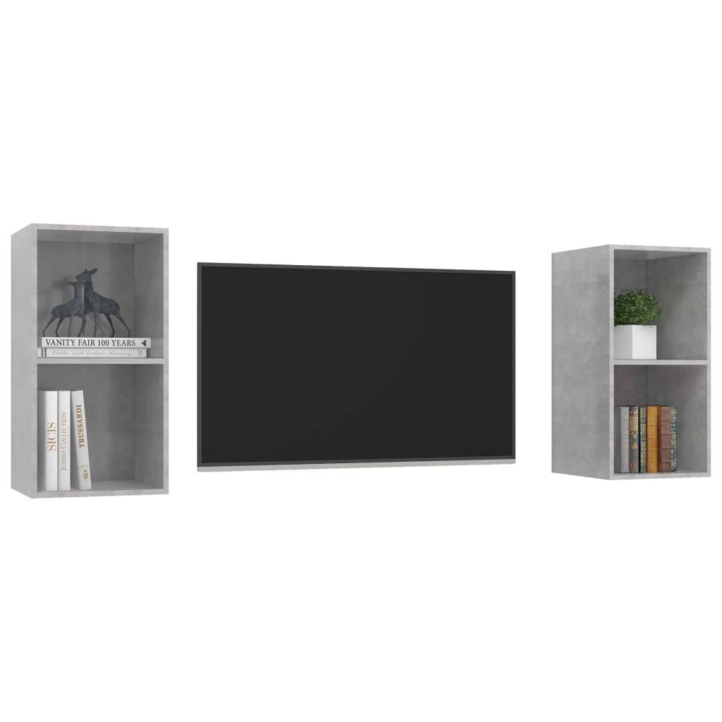 vidaXL TV-Wandschränke 2 Stk. Betongrau Holzwerkstoff
