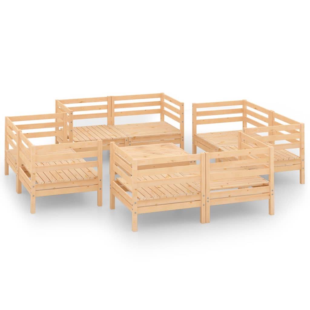 vidaXL 9-tlg. Garten-Lounge-Set Kiefer Massivholz
