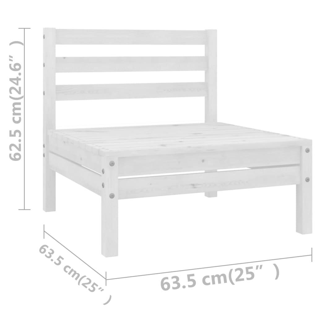 vidaXL 6-tlg. Garten-Lounge-Set Weiß Massivholz Kiefer