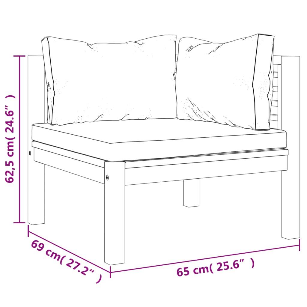 vidaXL 4-Sitzer-Gartensofa mit Kissen Massivholz Akazie