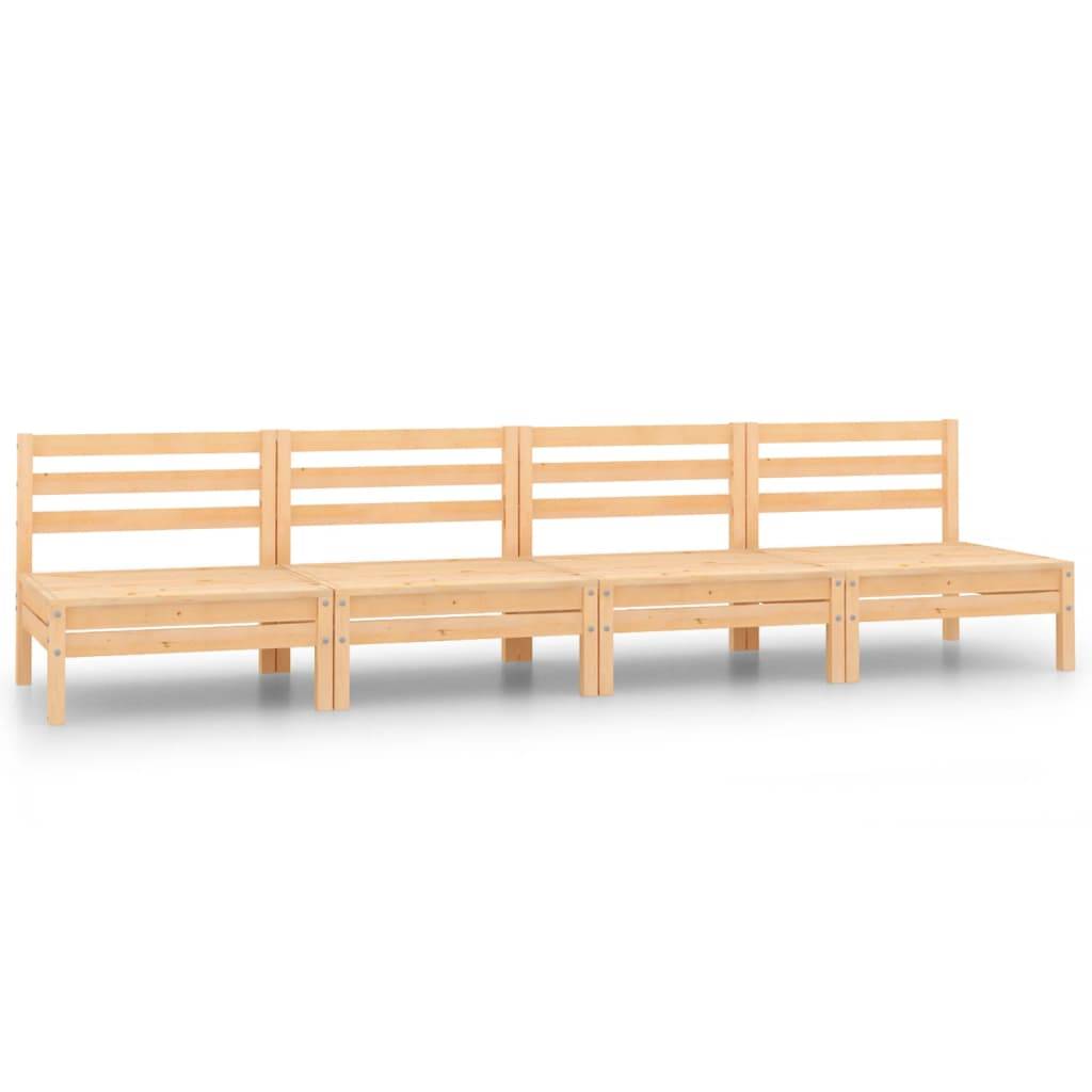 vidaXL 4-tlg. Garten-Lounge-Set Kiefer Massivholz