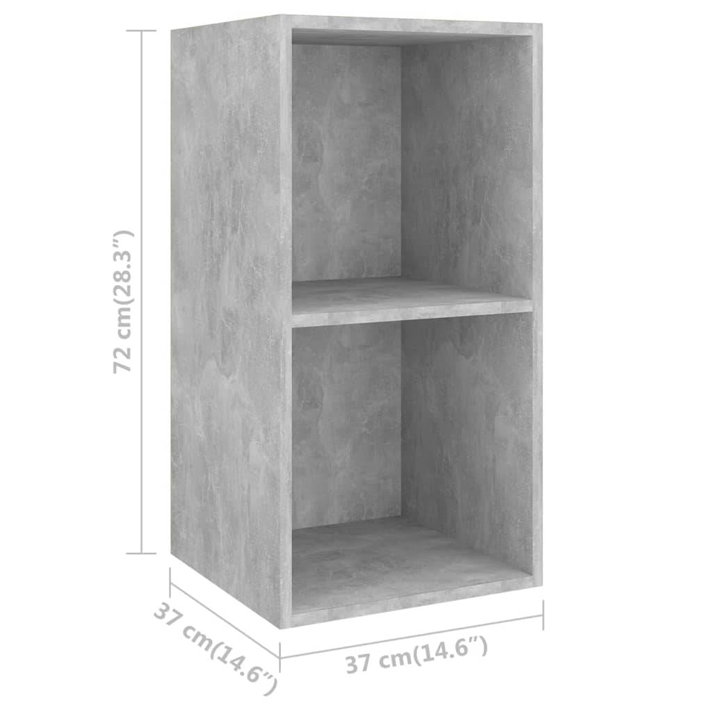 vidaXL TV-Wandschrank Betongrau 37x37x72 cm Holzwerkstoff