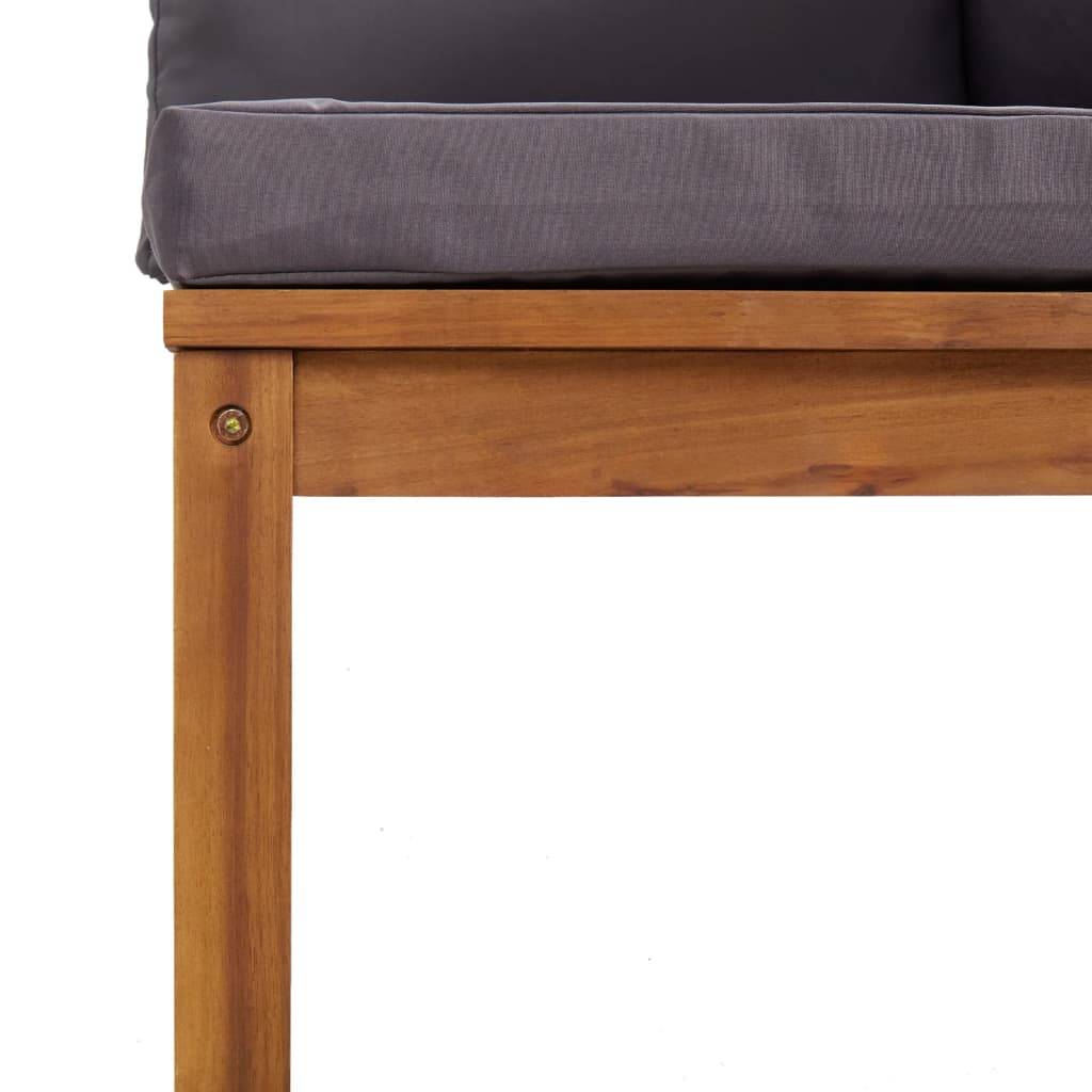 vidaXL 2-Sitzer-Gartensofa mit Kissen Massivholz Akazie