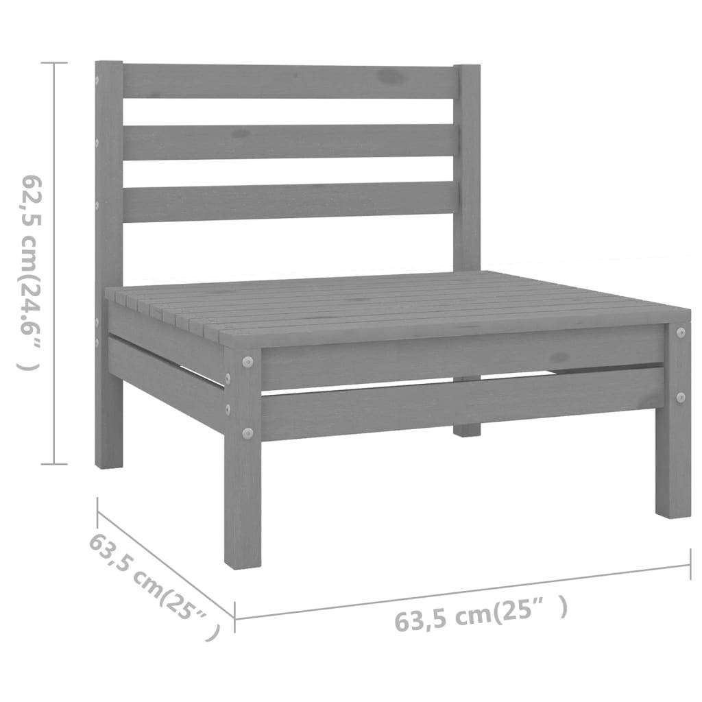 vidaXL 5-tlg. Garten-Lounge-Set Massivholz Kiefer Grau