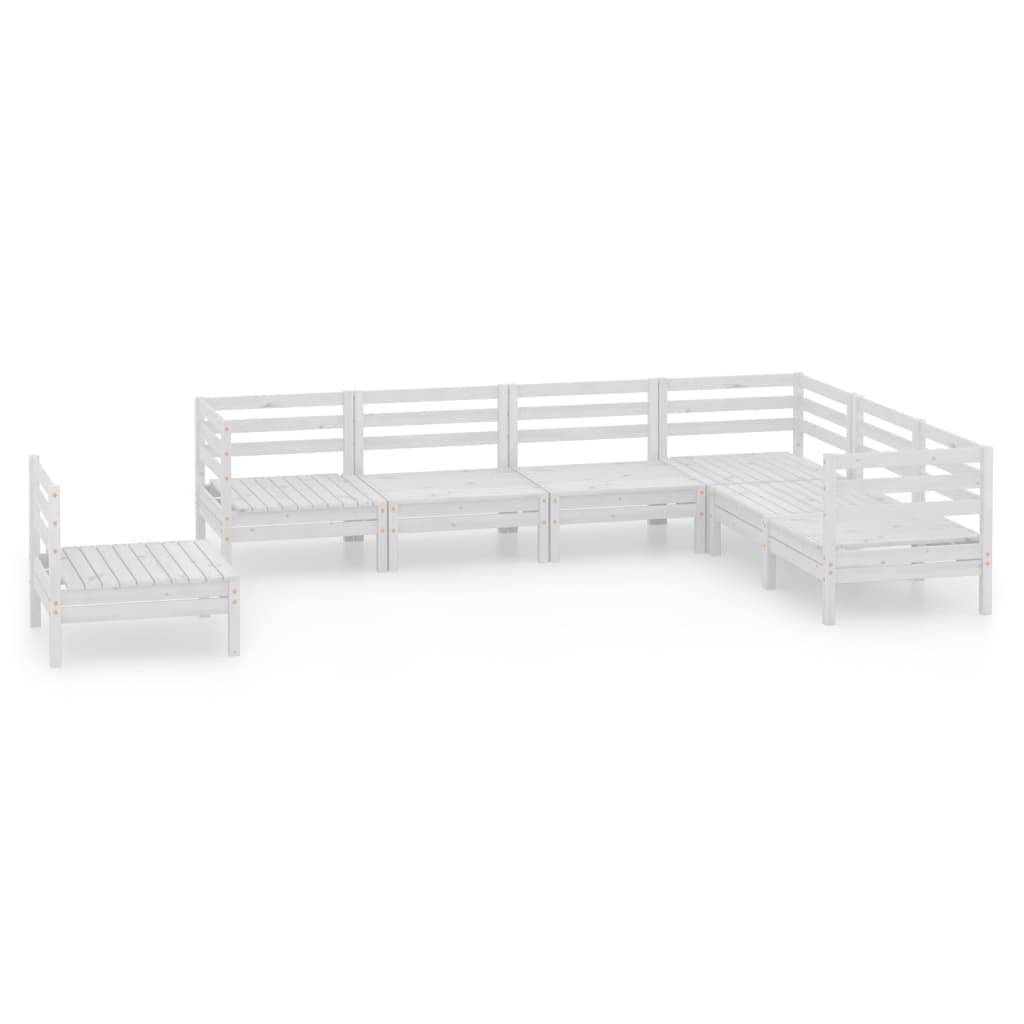 vidaXL 7-tlg. Garten-Lounge-Set Massivholz Kiefer Weiß