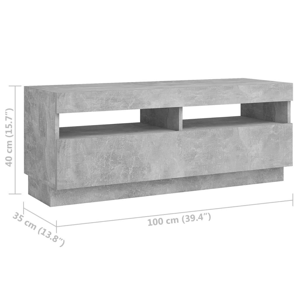 vidaXL TV-Schrank mit LED-Leuchten Betongrau 200x35x40 cm
