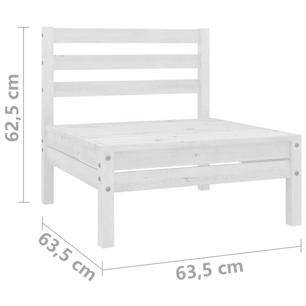 vidaXL 4-tlg. Garten-Lounge-Set Weiß Kiefer Massivholz