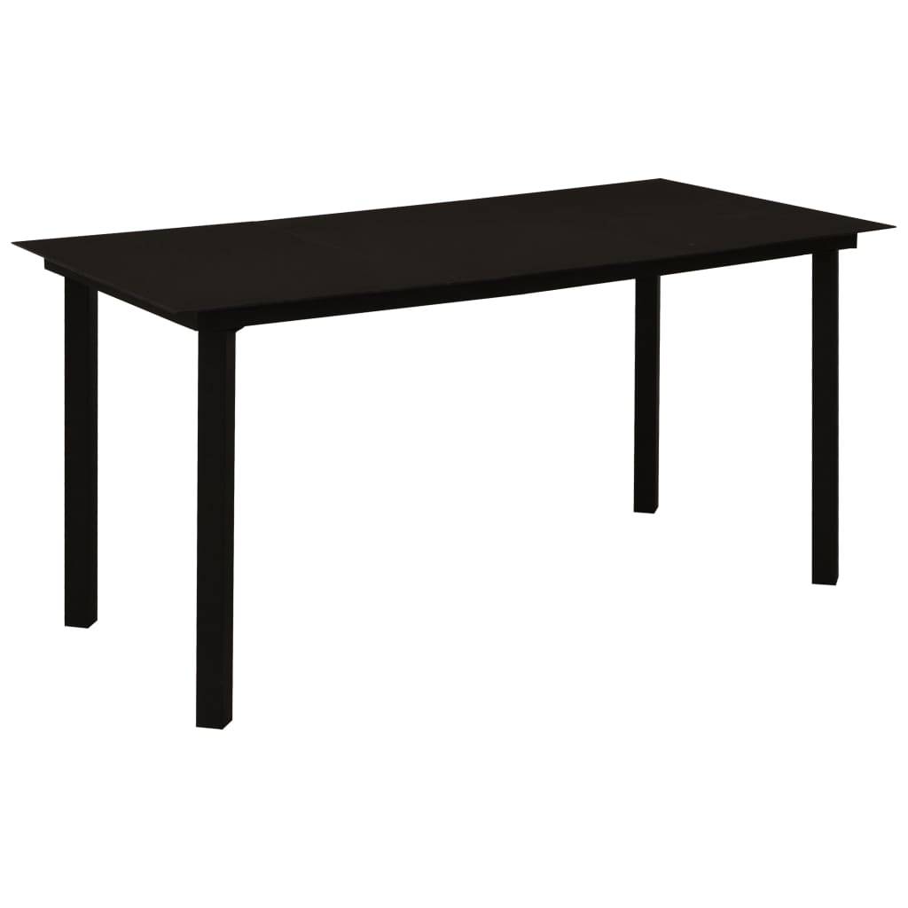 vidaXL 5-tlg. Garten-Essgruppe PVC Rattan Schwarz