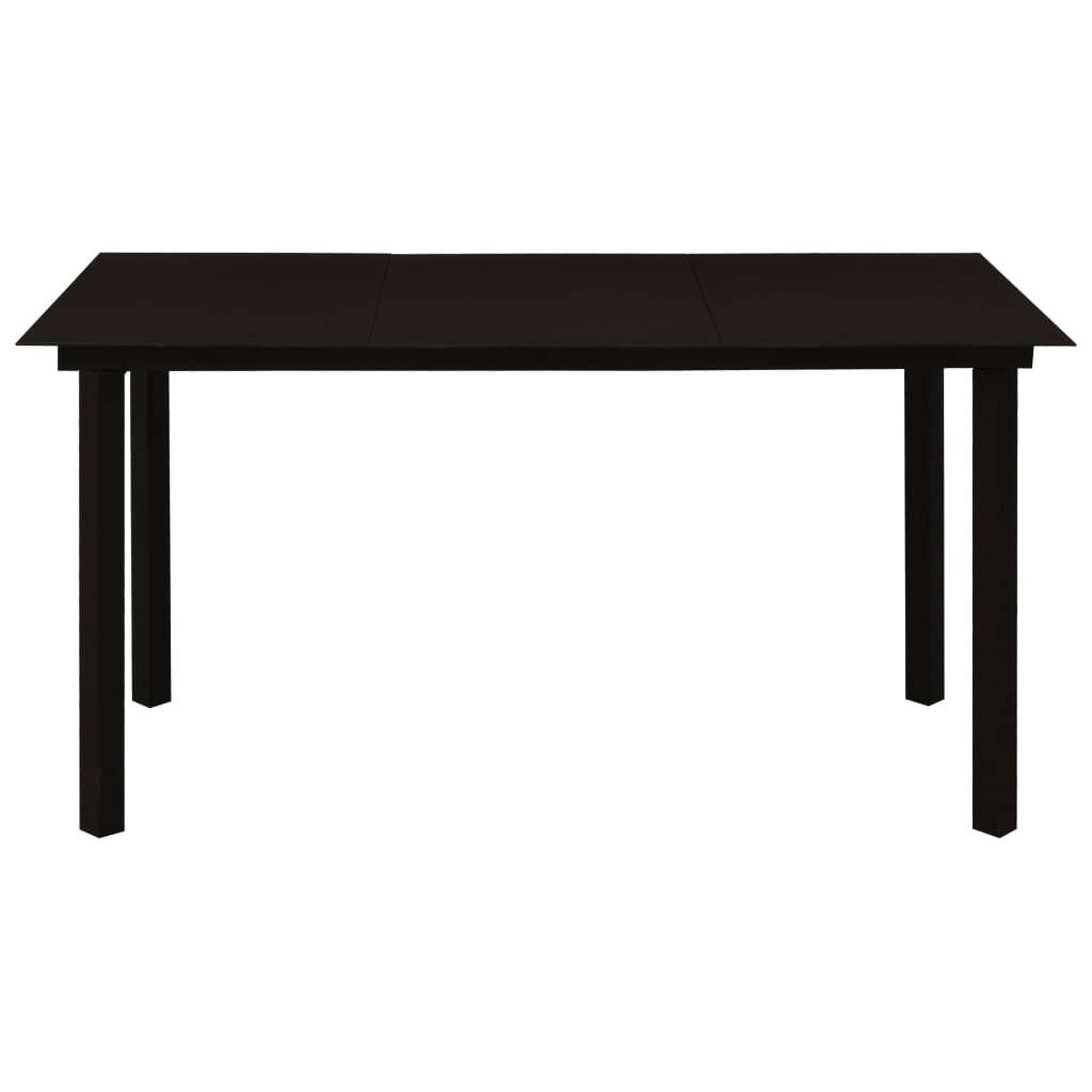 vidaXL 5-tlg. Garten-Essgruppe PVC Rattan Schwarz